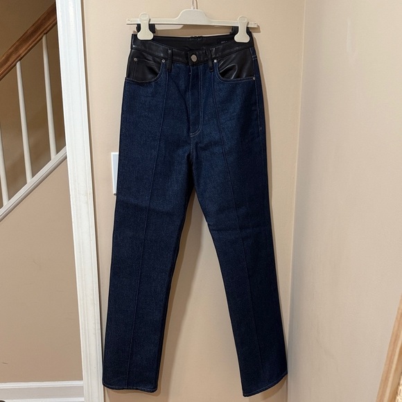 Goldsign Dark Indigo and Black Straight Jeans Size 27 - Picture 4 of 6